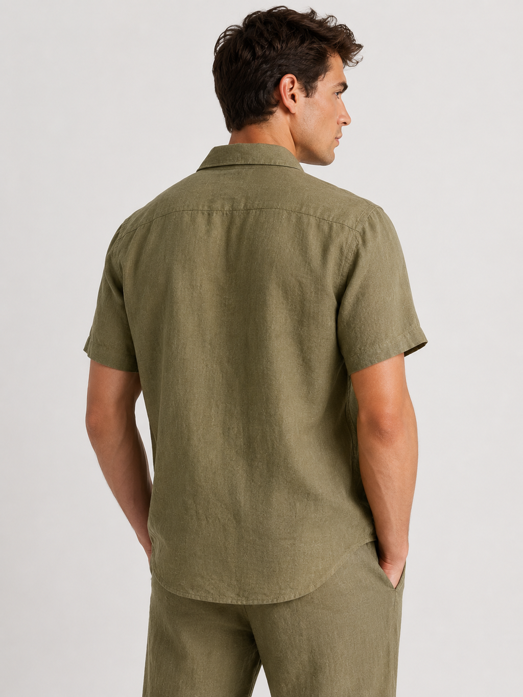 100%  Linen Relaxed Short Sleeve Shirt