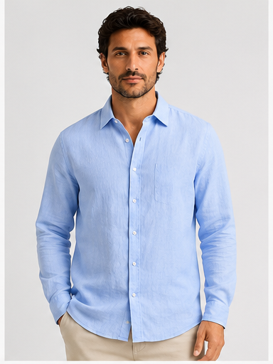 100%  Linen Relaxed full Sleeve Shirt