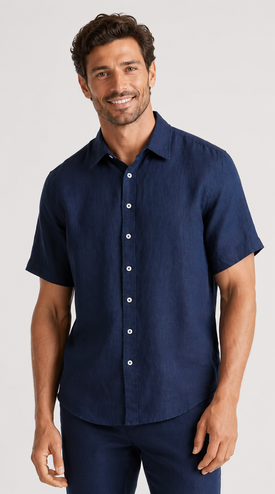 100%  Linen Relaxed Short Sleeve Shirt