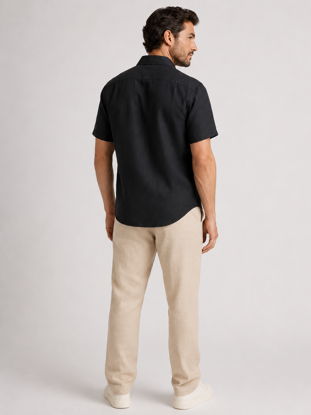 100%  Linen Relaxed Short Sleeve Shirt