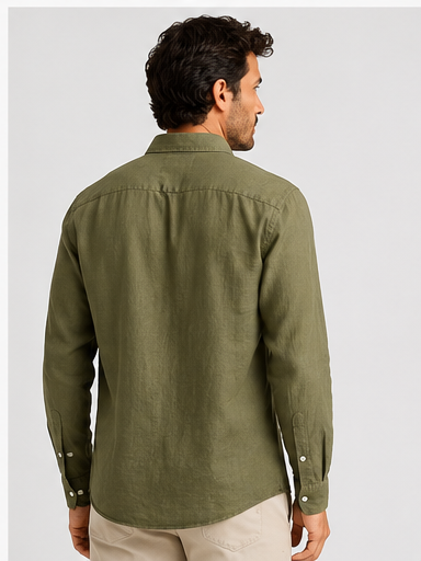 100%  Linen Relaxed full Sleeve Shirt