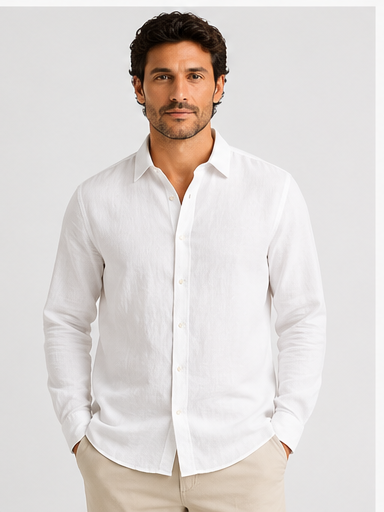 100%  Linen Relaxed full Sleeve Shirt